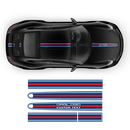 Martini Style THIN Racing stripes LOGO, for Porsche Carrera / Cayman / Boxster