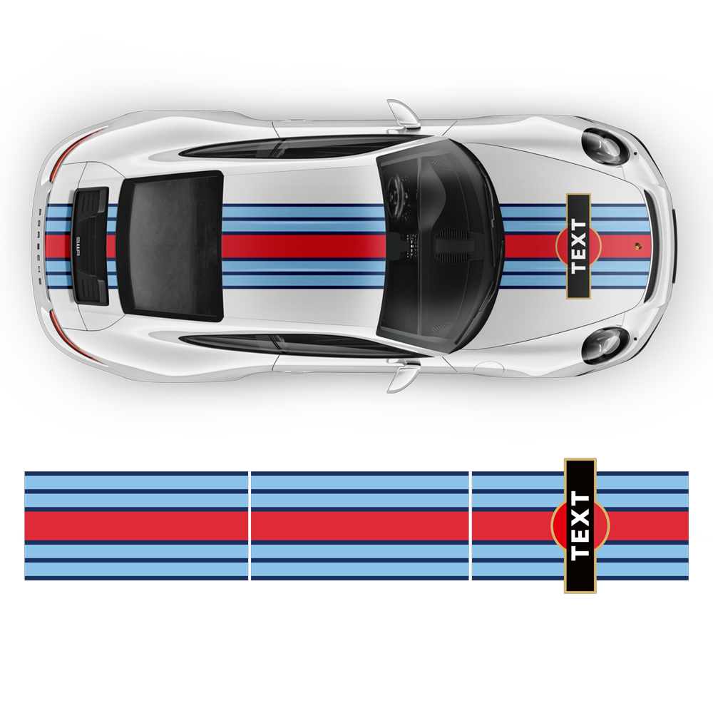 Porsche Martini Racing stripes design decals set