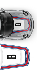 Retro Style Martini Racing Stripes Set, for Carrera 1999 - 2024 (996/997/991/992)