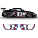 Retro Style Martini Racing Stripes Set, for Carrera 1999 - 2024 (996/997/991/992)