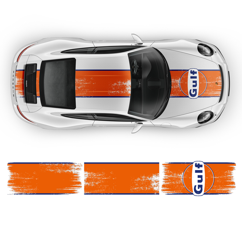GULF Le Mans Scratched Racing Stripes kit, for Carrera 1999 - 2020