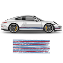 Scratched THIN Martini Racing stripes kit, for Porsche Carrera / Cayman / Boxster