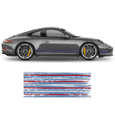 Scratched THIN Martini Racing stripes kit, for Porsche Carrera / Cayman / Boxster