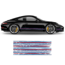 Scratched THIN Martini Racing stripes kit, for Porsche Carrera / Cayman / Boxster