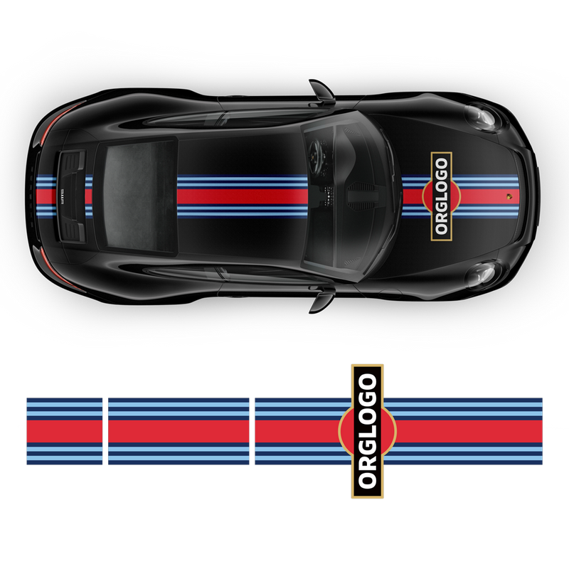 15' Martini Style Racing stripes, for Carrera ( 1999 - 2021 )