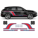Curved Martini Racing Side Stripes, for Porsche Cayenne