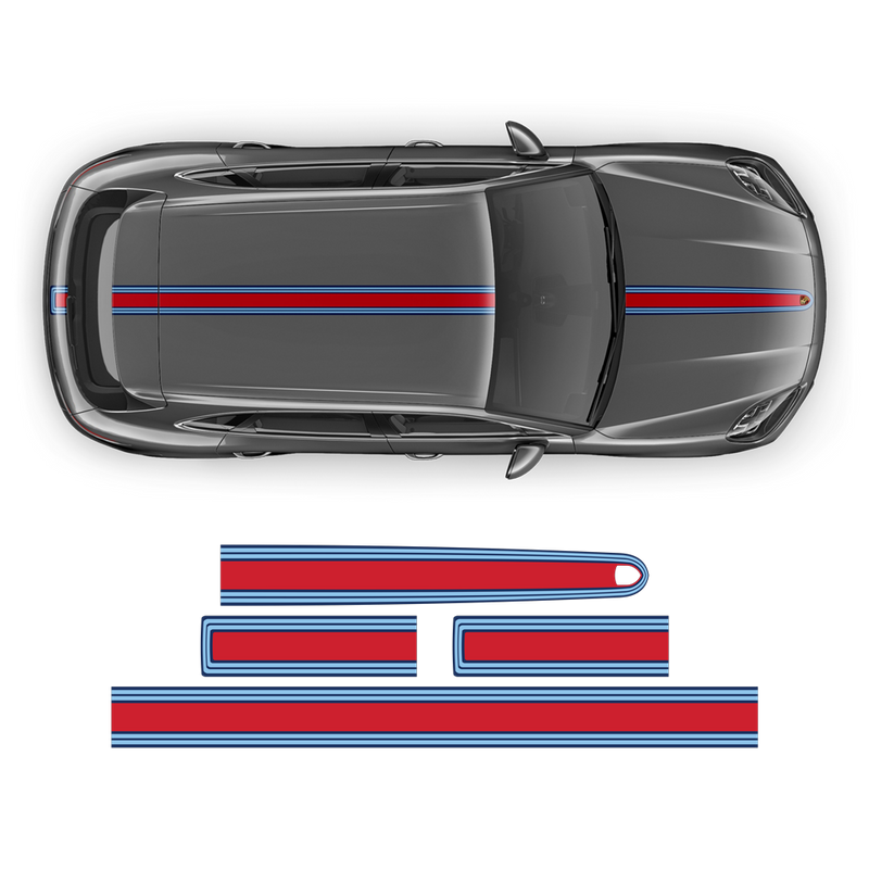 Thin Martini Style Racing Stripes Set, for Porsche Cayenne