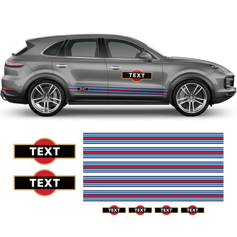 Thin Martini Style Racing Stripes Set, for Porsche Cayenne