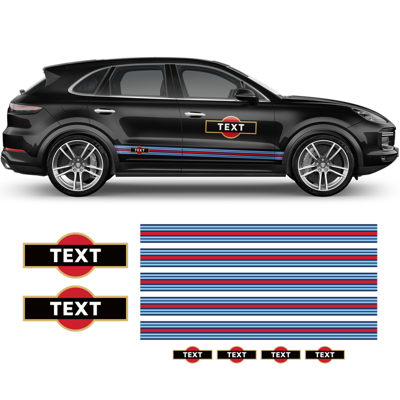 Thin Martini Style Racing Stripes Set, for Porsche Cayenne