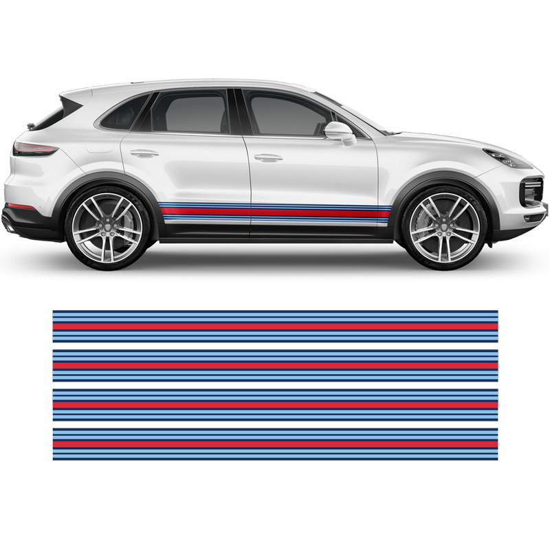 Martini Style Racing Stripes, for Cayenne / Macan