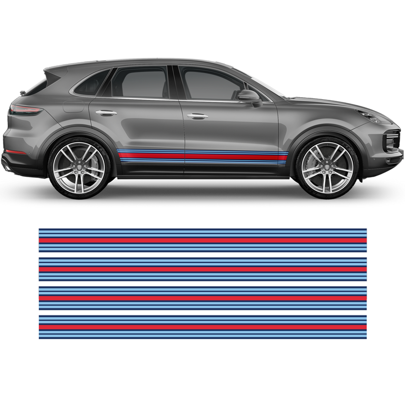 Martini Style Racing Stripes, for Cayenne / Macan