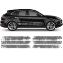 Martini Style Scratched Racing Stripes, for Cayenne / Macan