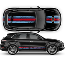 Martini Style Scratched Racing Stripes, for Cayenne / Macan