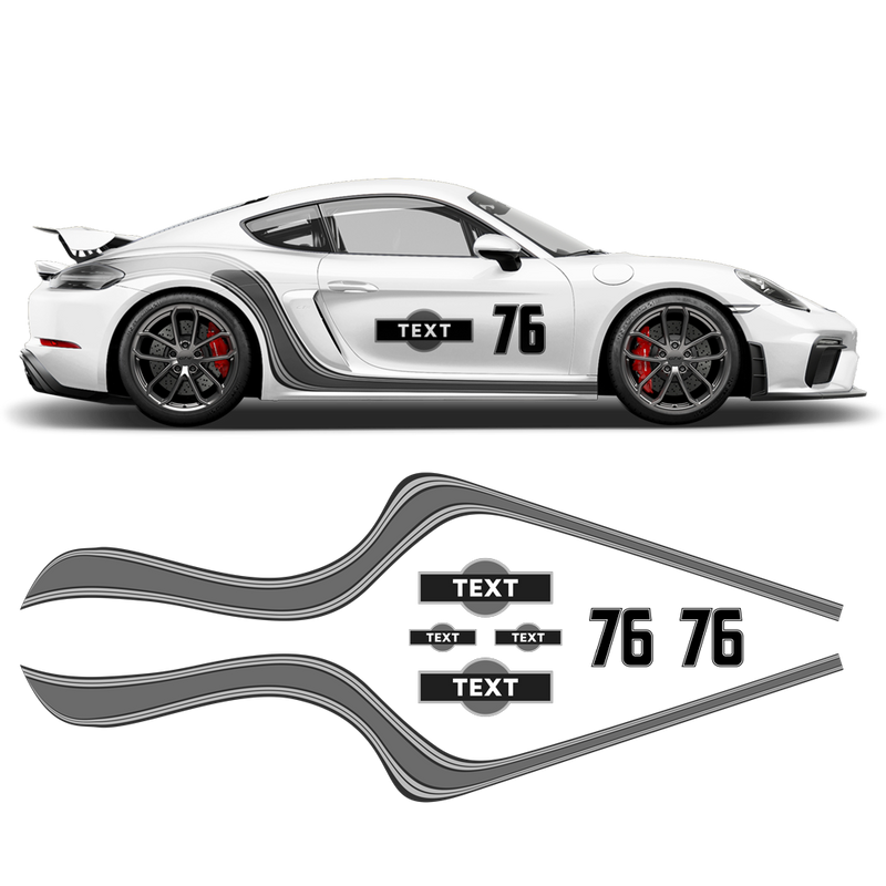 Curved Martini Side Stripes Graphic, for Cayman / Spyder