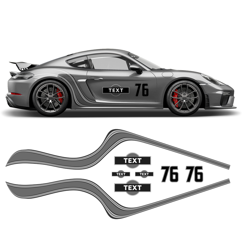 Curved Martini Side Stripes Graphic, for Cayman / Spyder