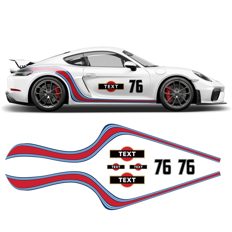 Curved Martini Decals set, for Cayman