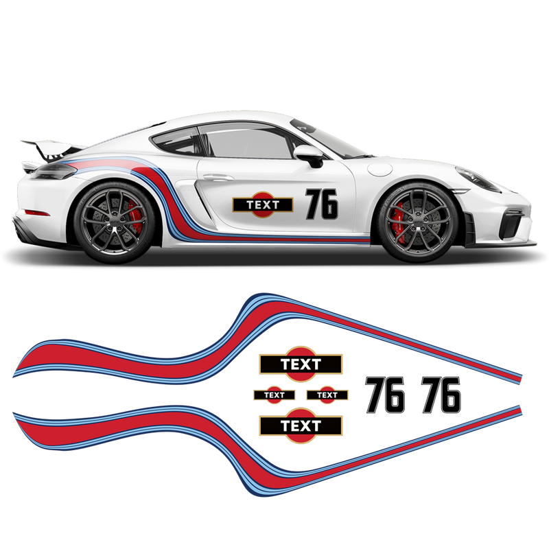 Curved Martini Side Stripes Graphic, for Cayman / Spyder