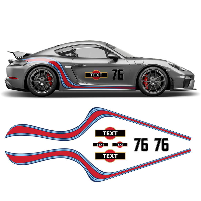 Curved Martini Side Stripes Graphic, for Cayman / Spyder