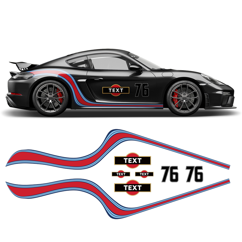 Curved Martini Side Stripes Graphic, for Cayman / Spyder