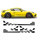 Checkered Side Graphic Design, for Porsche Cayman / Boxster