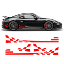 Checkered Side Graphic Design, for Porsche Cayman / Boxster