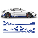 Checkered Side Graphic Design, for Porsche Cayman / Boxster