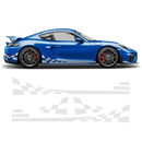 Checkered Side Graphic Design, for Porsche Cayman / Boxster