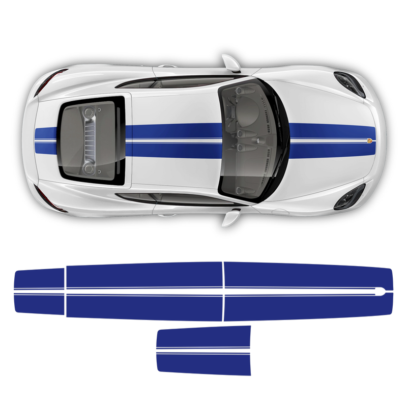Exclusive Contoured Double Stripes Over The Top, for Cayman / Boxster