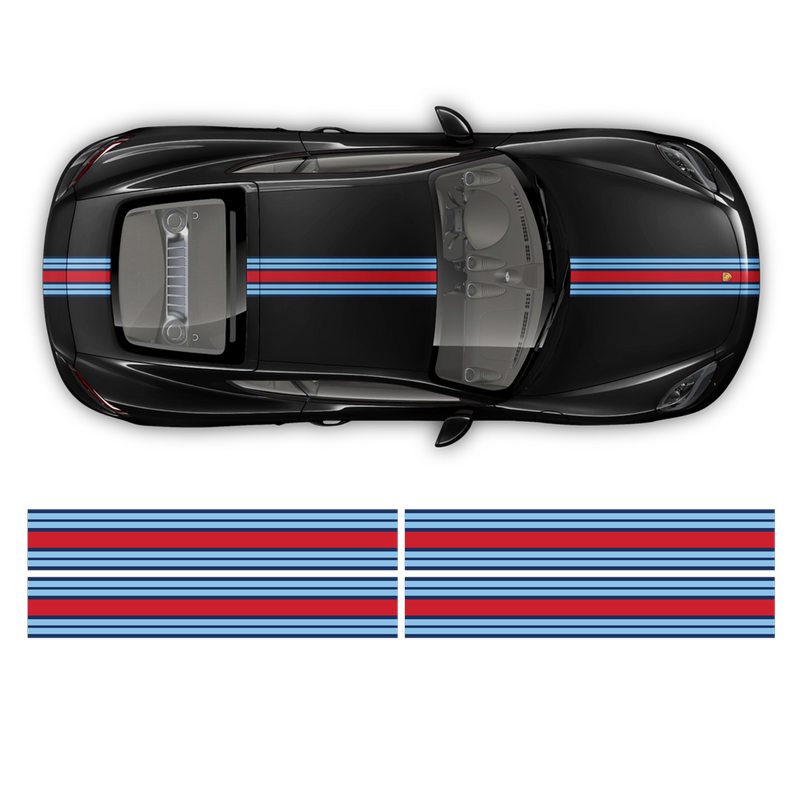 Martini Style Racing stripes set, for Cayman / Boxster