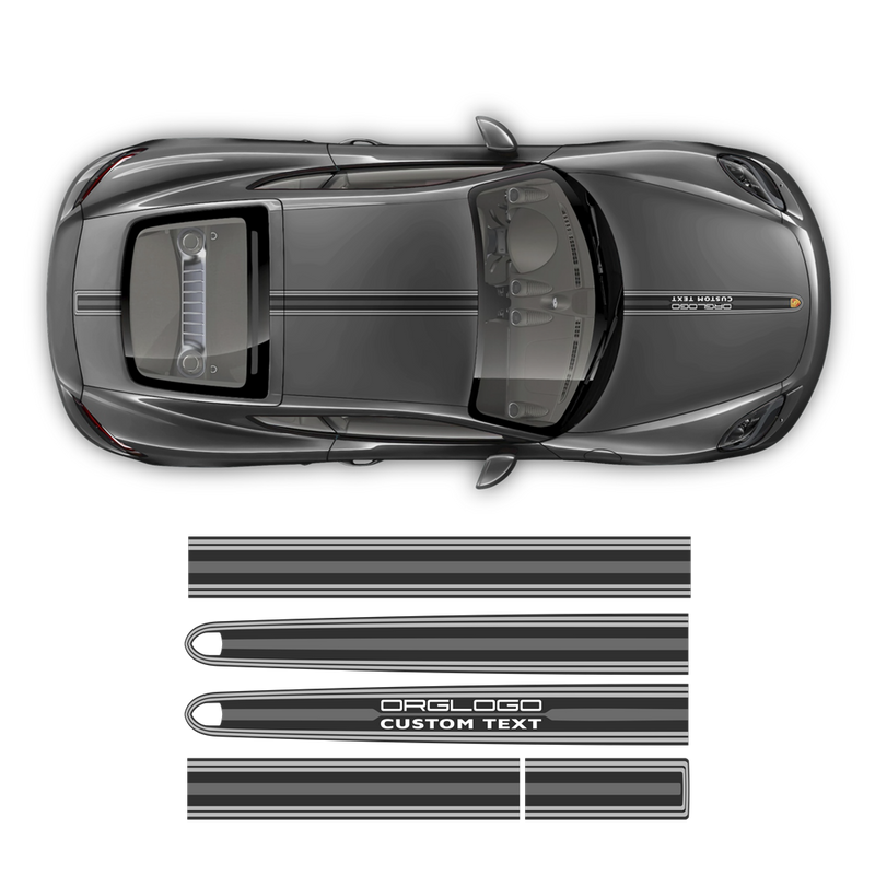 Martini Style THIN Racing stripes LOGO, for Porsche Carrera / Cayman / Boxster