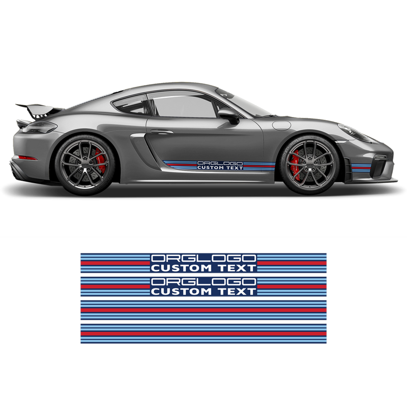 Martini Style THIN Racing stripes LOGO, for Porsche Carrera / Cayman / Boxster