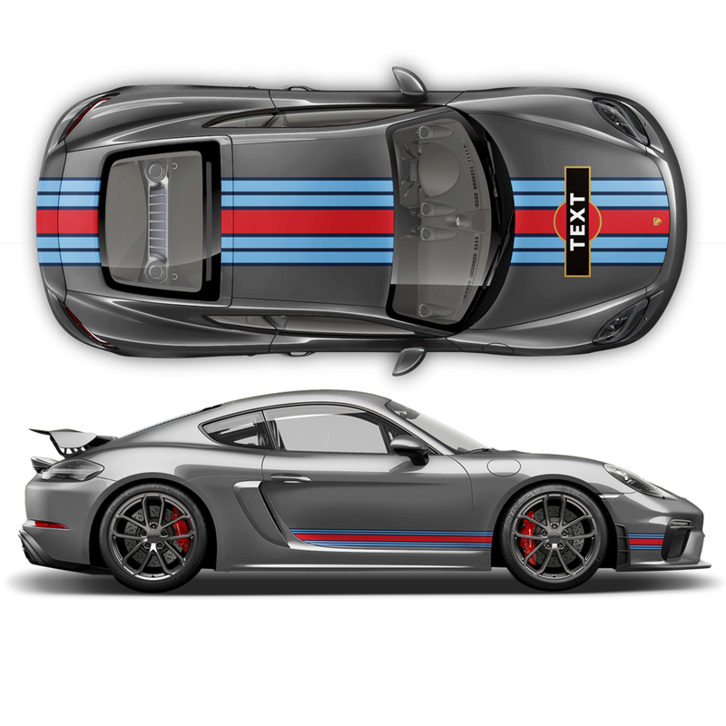 Martini Style Racing stripes, for Cayman / Boxster