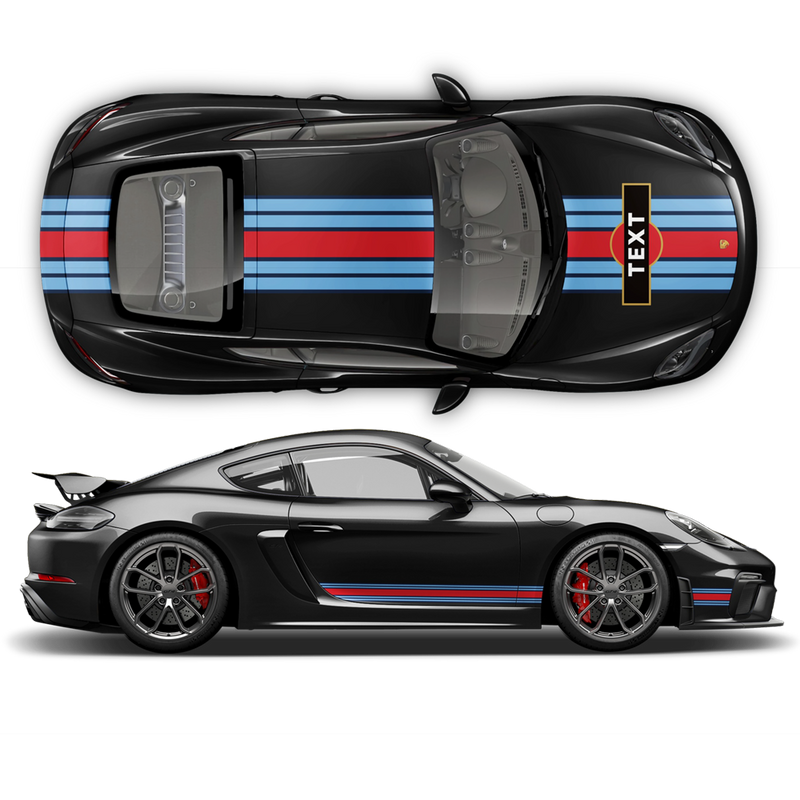 Martini Style Racing stripes, for Cayman / Boxster