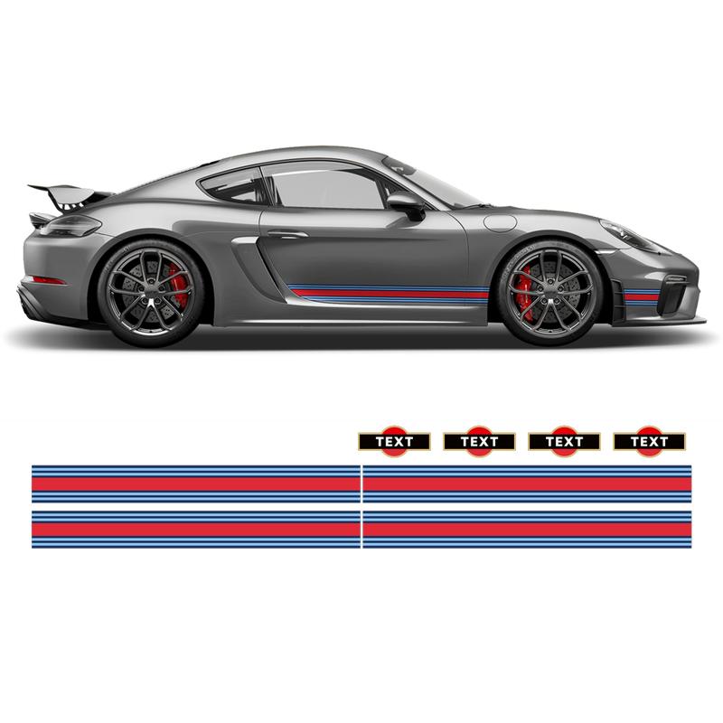 Martini Style Racing stripes, for Cayman / Boxster