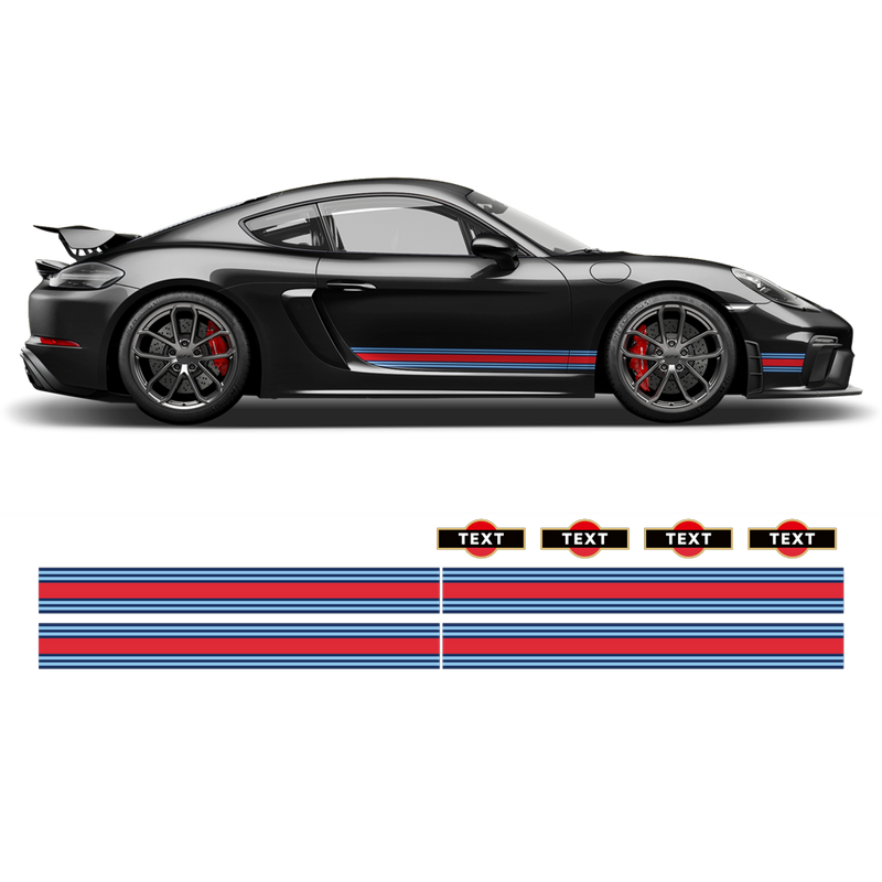 Martini Style Racing stripes, for Cayman / Boxster