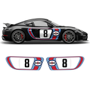 RETRO STYLE MARTINI RACING STRIPES SET, for CAYMAN 2005 - 2021
