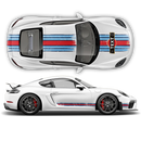 Scratched Martini Style Racing Stripes, for Cayman / Boxster