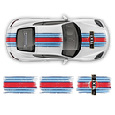 Scratched Martini Style Racing Stripes, for Cayman / Boxster