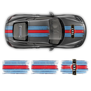 Scratched Martini Style Racing Stripes, for Cayman / Boxster