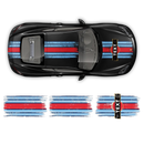 Scratched Martini Style Racing Stripes, for Cayman / Boxster