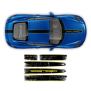 Scratched Two Colors Racing Stripes set, Cayman / Boxster 2005 - 2020 black / red