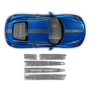 Scratched Two Colors Racing Stripes set, Cayman / Boxster 2005 - 2020 black / red