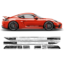 Scratched Two Colors Racing Stripes set, Cayman / Boxster 2005 - 2020 black / red