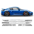 Scratched Two Colors Racing Stripes set, Cayman / Boxster 2005 - 2020 black / red