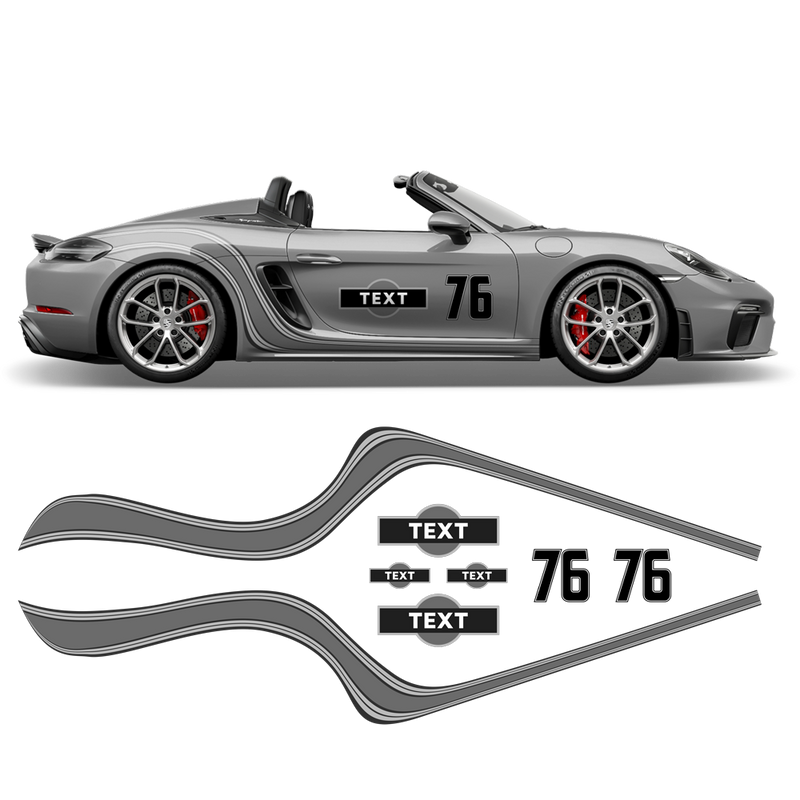 Curved Martini Side Stripes Graphic, for Cayman / Spyder