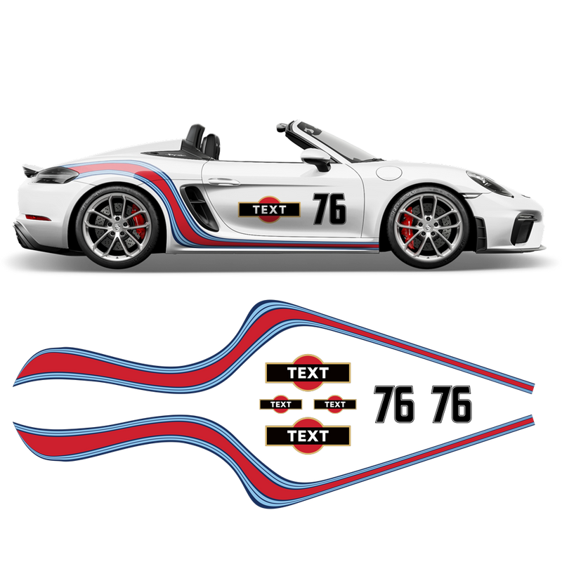 Curved Martini Side Stripes Graphic, for Cayman / Spyder