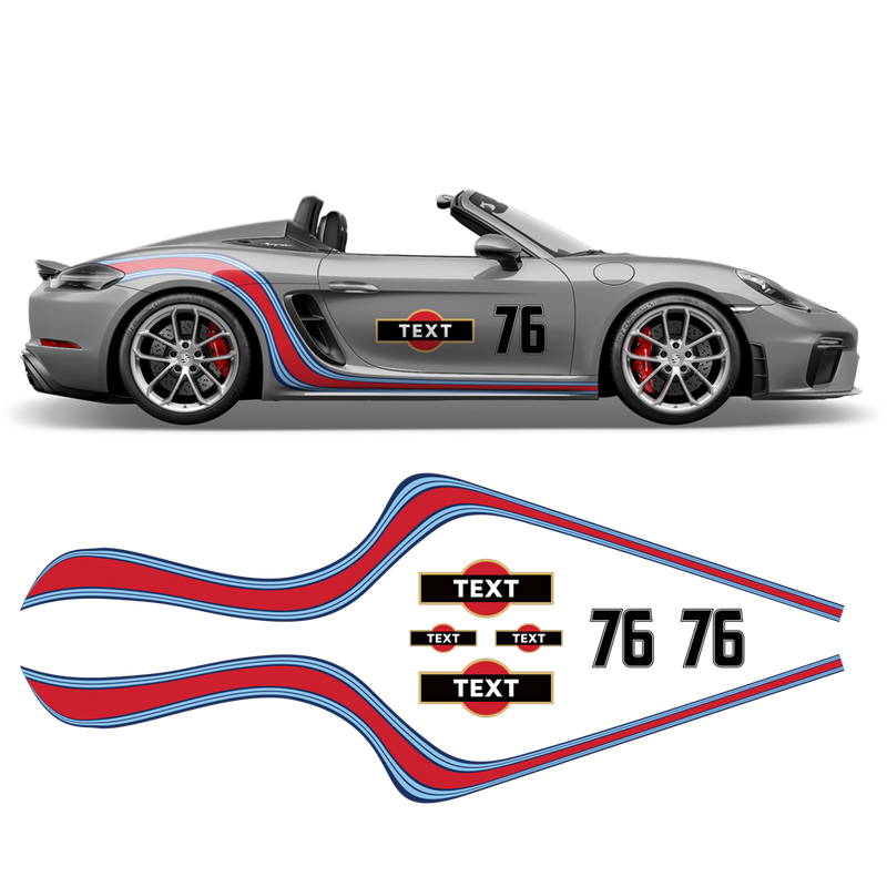 Curved Martini Side Stripes Graphic, for Cayman / Spyder