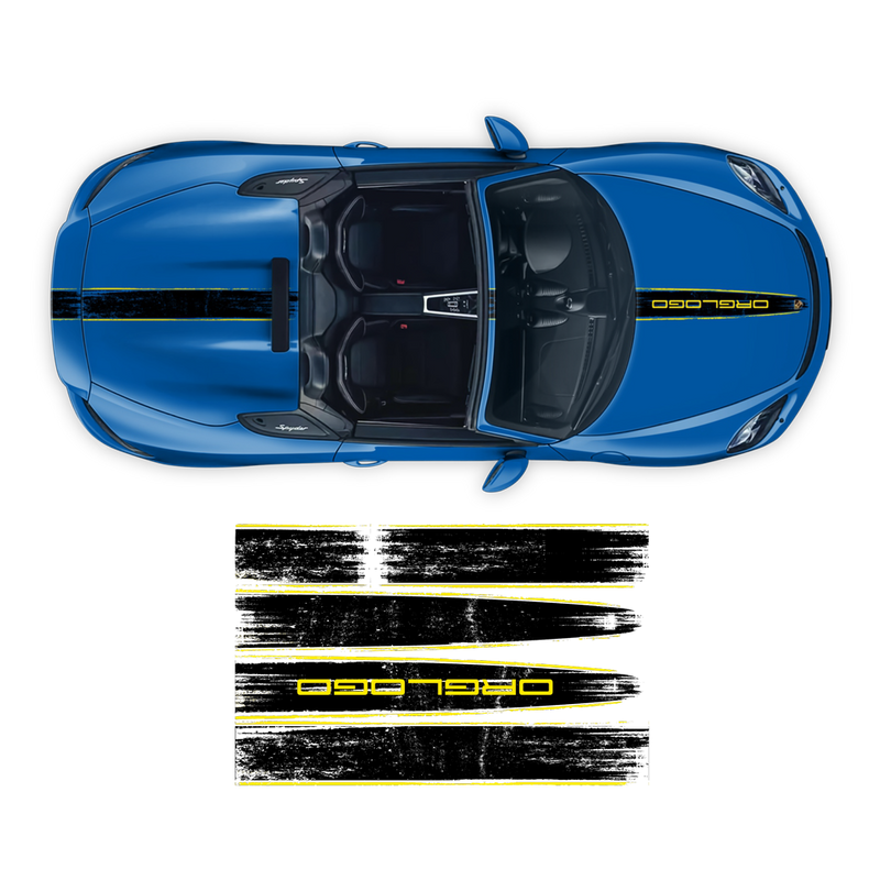 Scratched Two Colors Racing Stripes set, for Spyder 2005 - 2020
