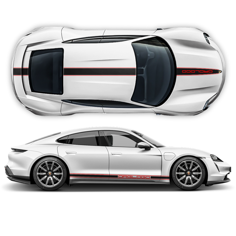 Racing stripes set in two colors, for Porsche Taycan