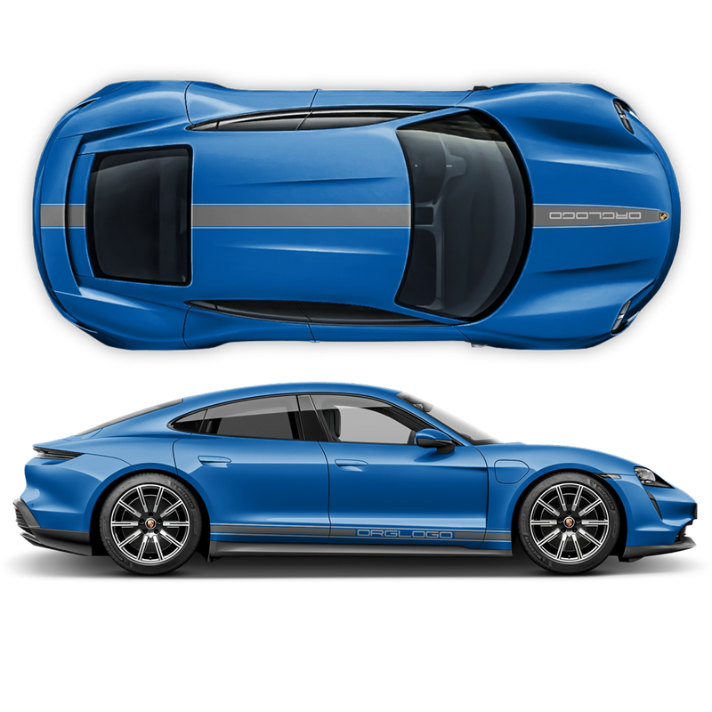 Racing stripes set in two colors, for Porsche Taycan